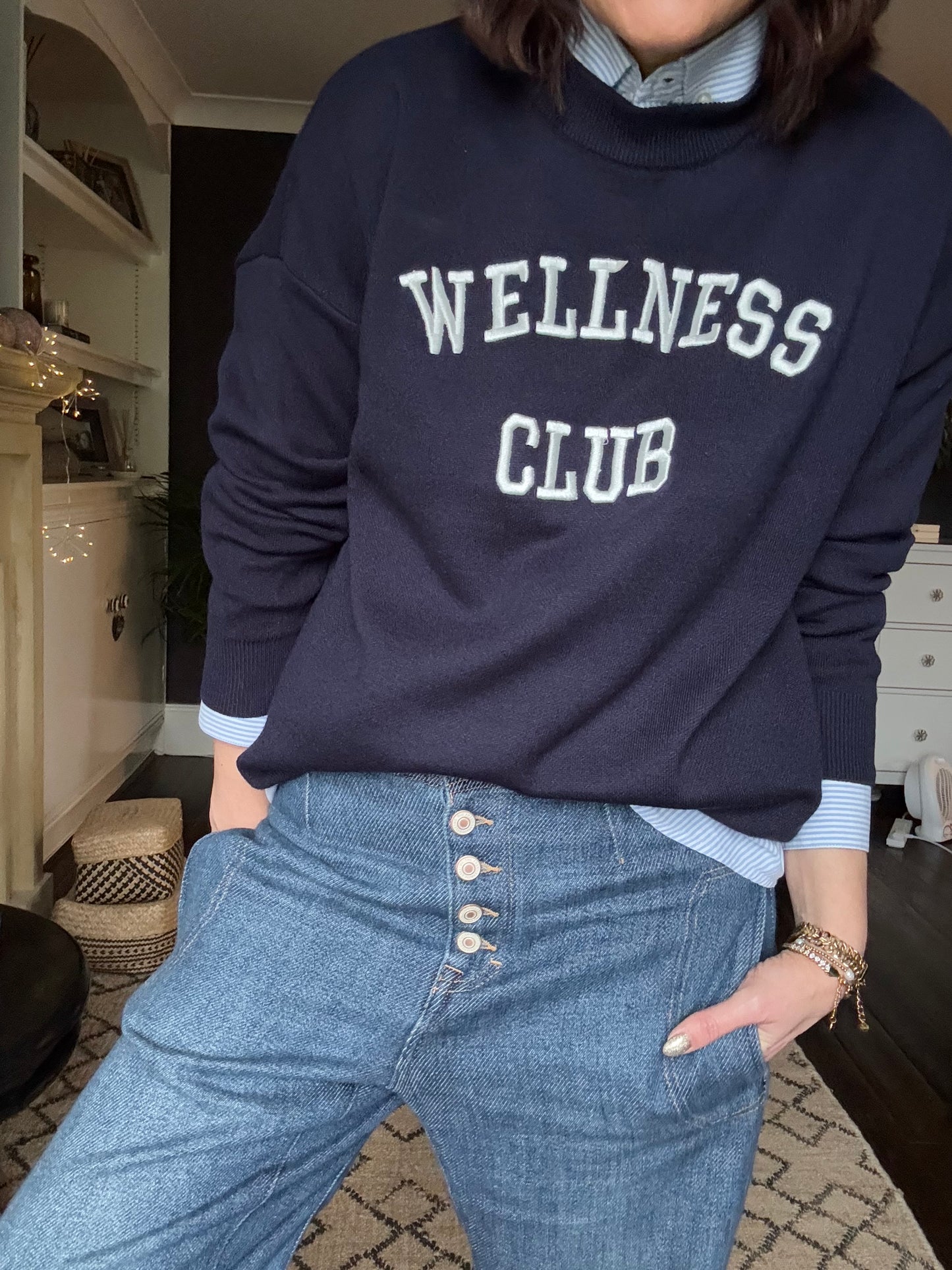 SALE WELLNESS CLUB JUMPER NAVY