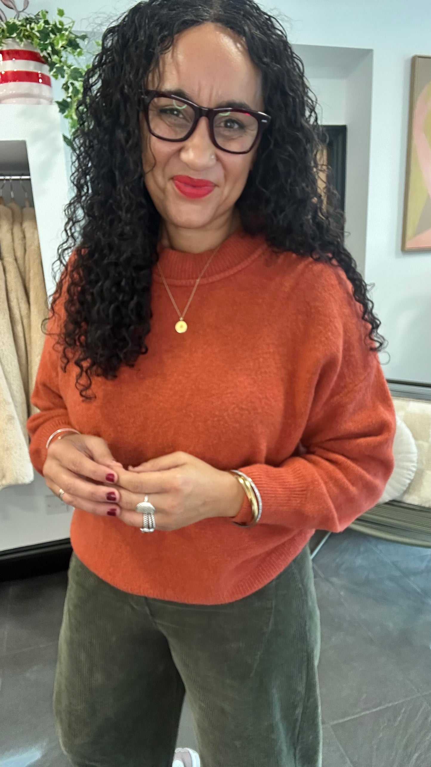 KESWICK ROUND NECK JUMPER RUST *New