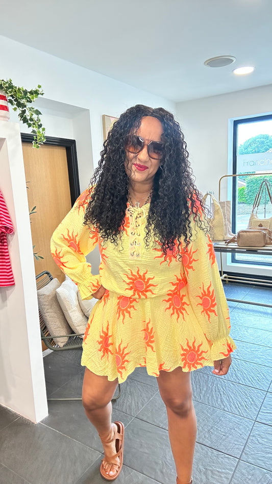 SUNBURST PLAYSUIT YELLOW *New