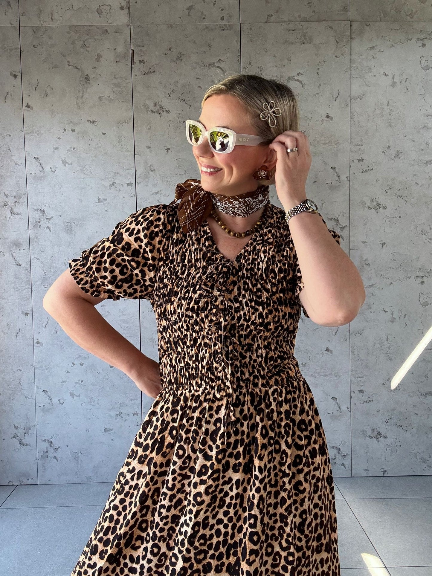 ELAINE LEOPARD PUFF SLEEVE MAXI DRESS *New
