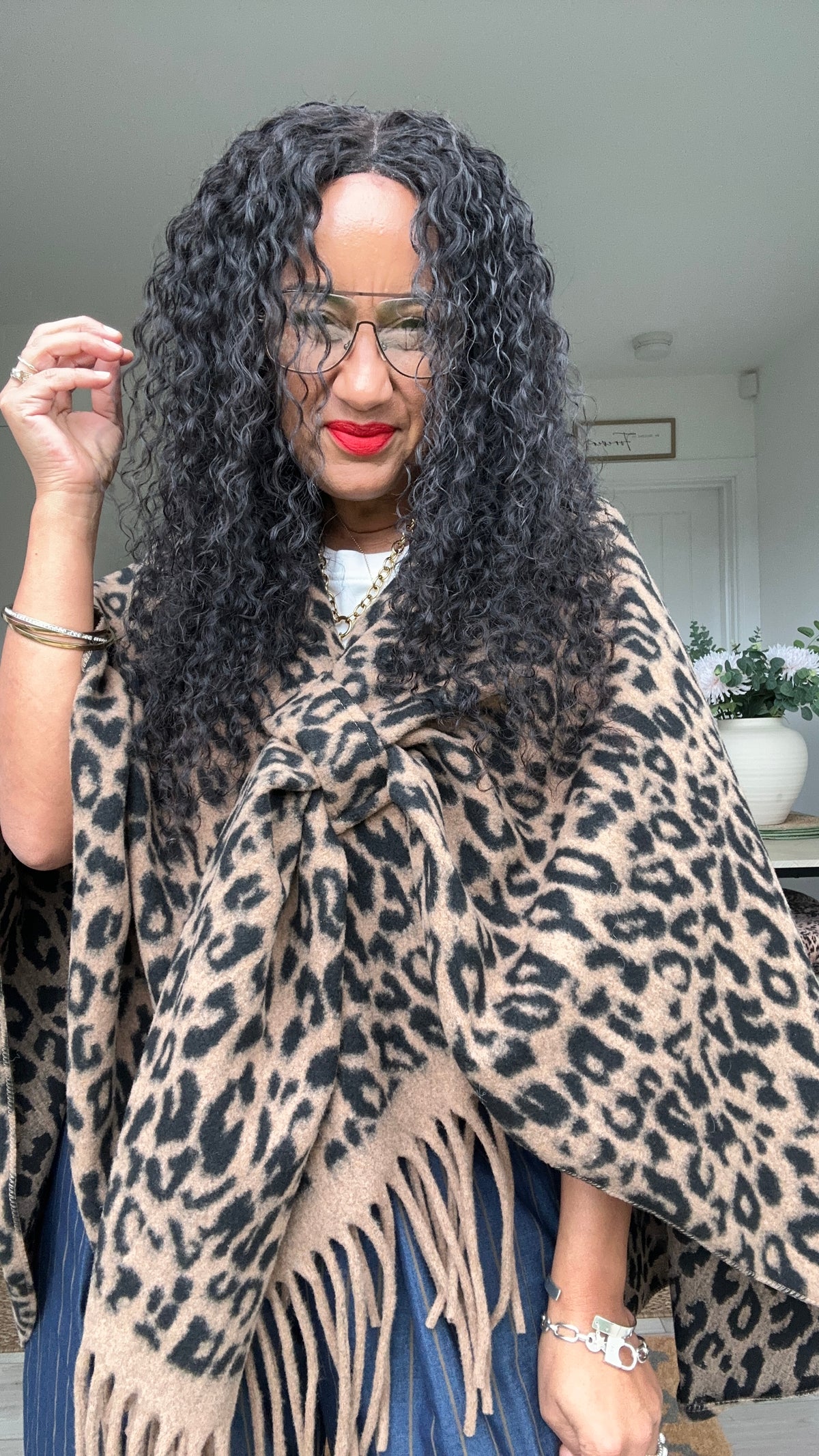 ANUKA LEOPARD CAPE PONCHO *New
