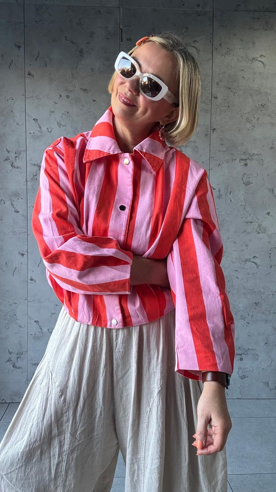 CANDY STRIPE DENIM JACKET *New