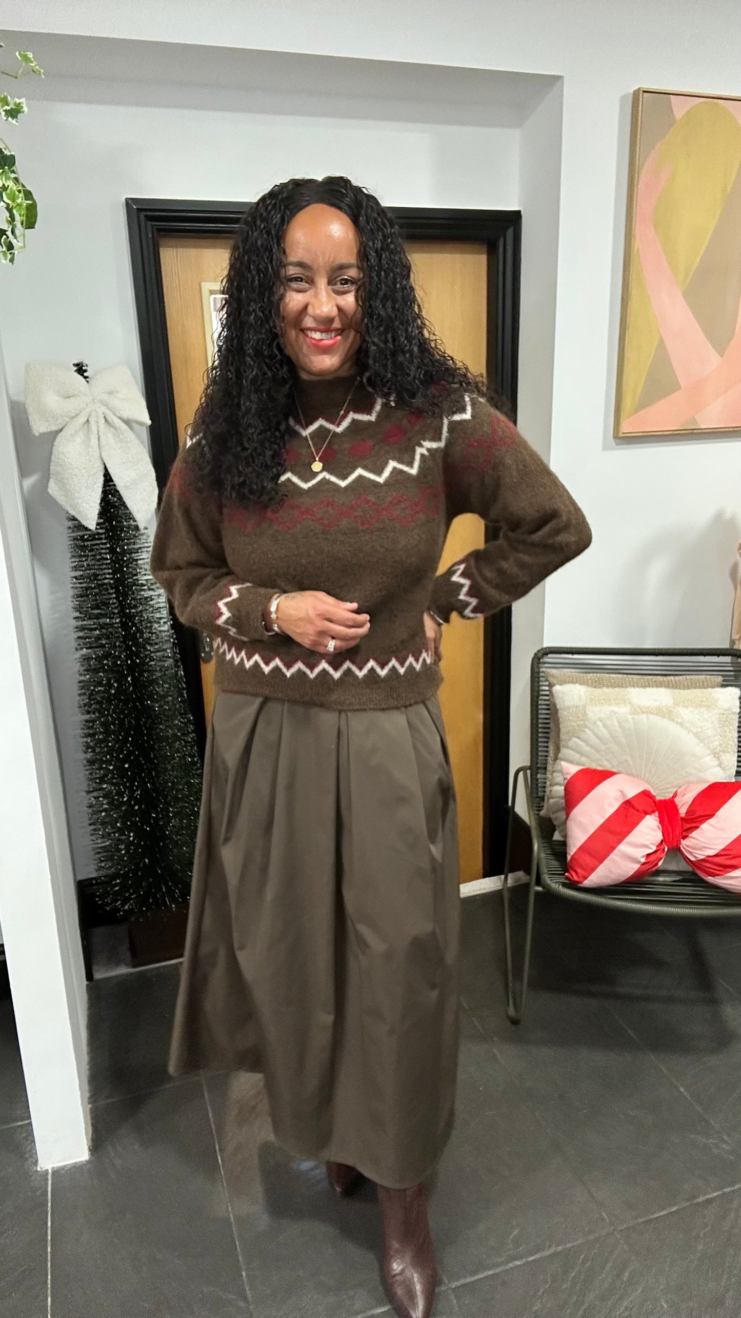 NORDIC JUMPER DEEP BROWN *NEW