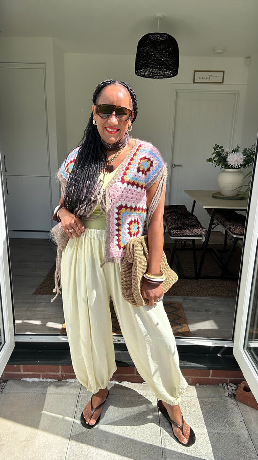IBIZA BELINDA BALLOON TROUSERS LEMON  *New