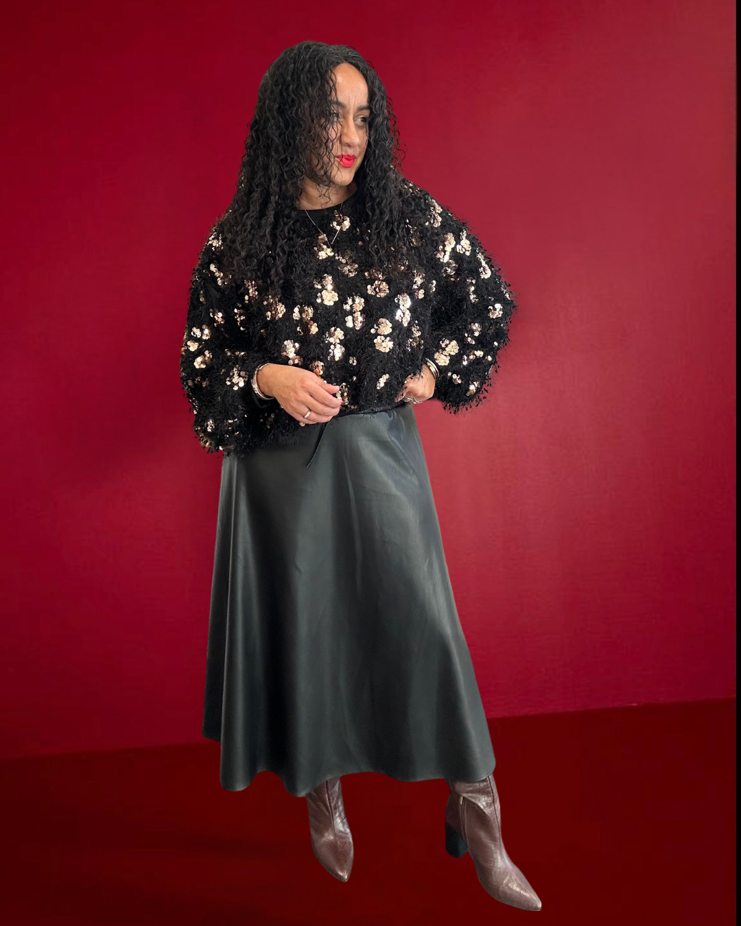 EYELASH BRONZE DISC JUMPER *New