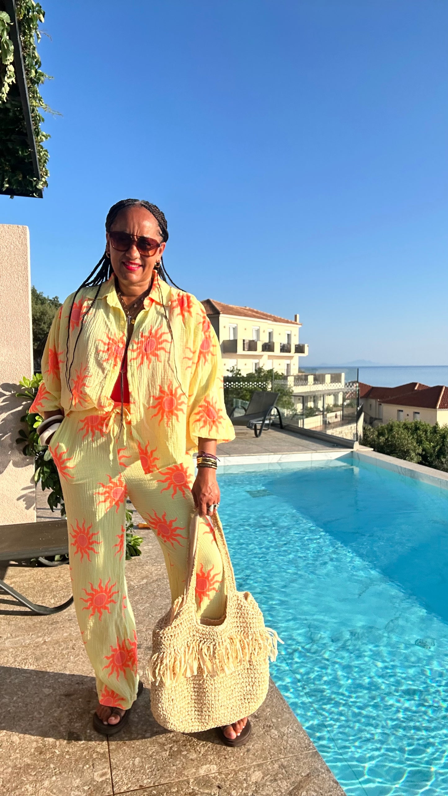 SALE SUNBURST SHIRT LEMON & ORANGE SUNBURST