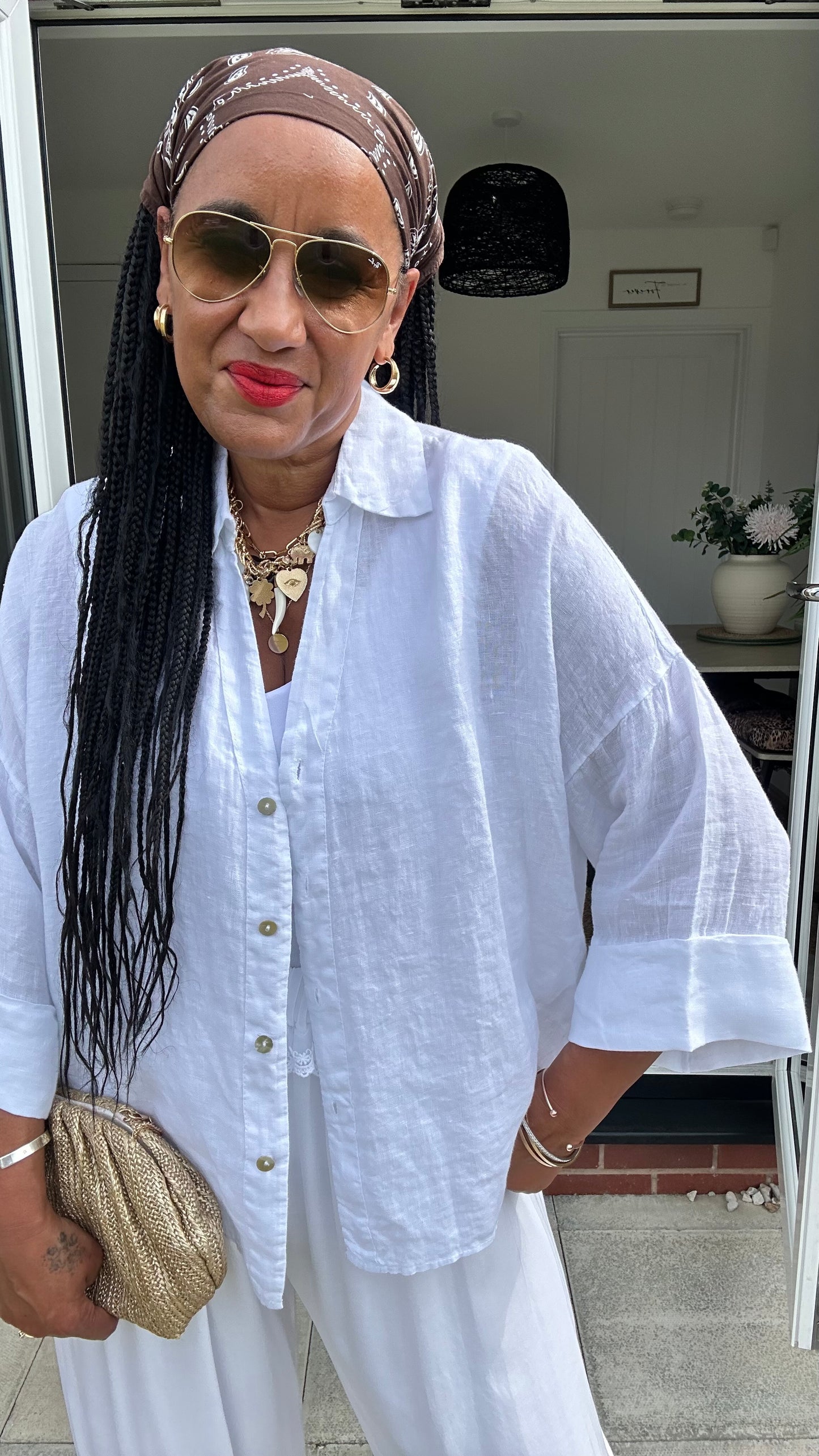 IMANI ESSENTIAL LINEN SHIRT WHITE *New