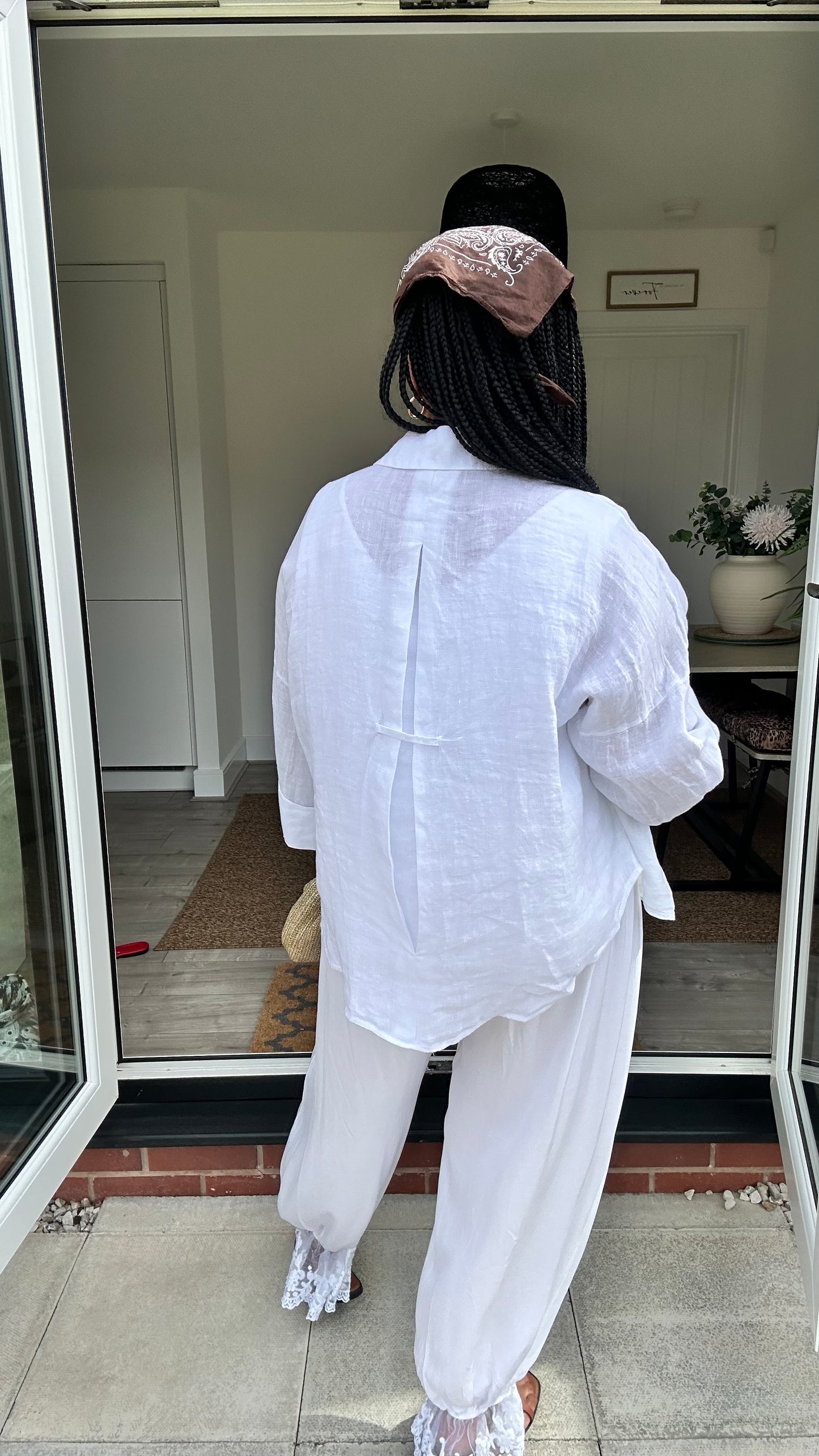 IMANI ESSENTIAL LINEN SHIRT WHITE *New