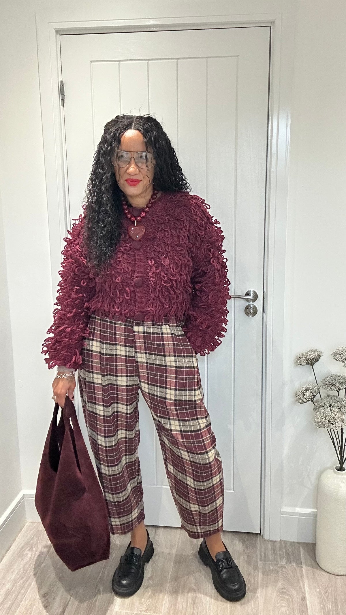 LOOPY LOOP CARDIGAN BURGUNDY *New