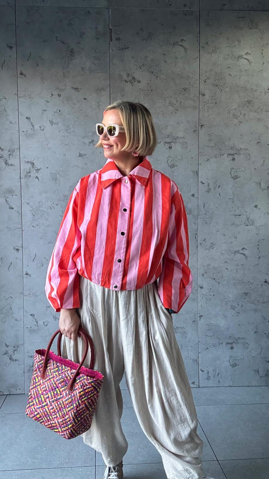 CANDY STRIPE DENIM JACKET *New