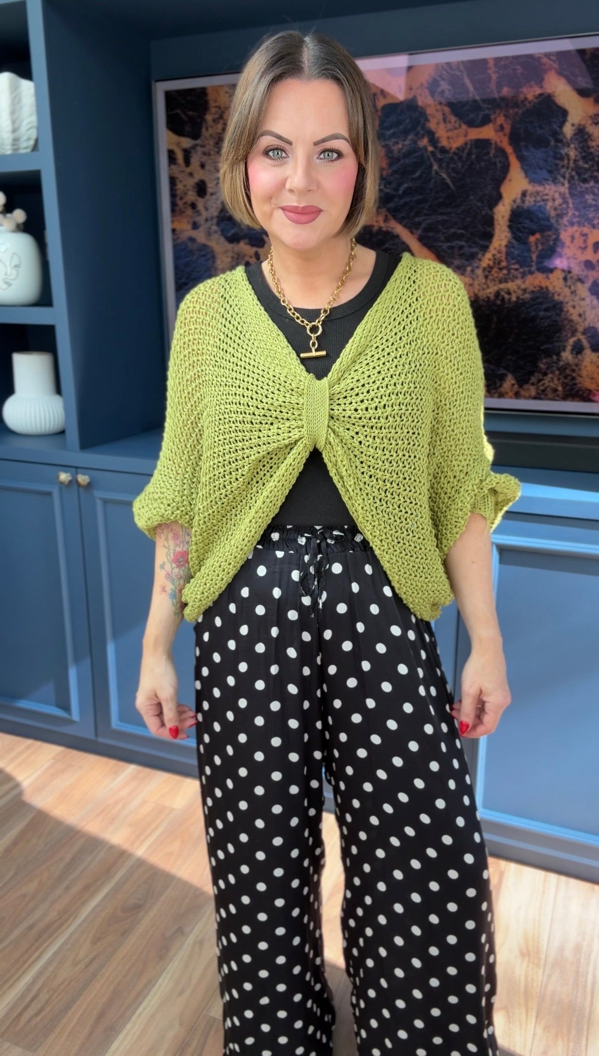 FRONT KNOT FISHERMAN KNIT LIME 🍋‍🟩 *New