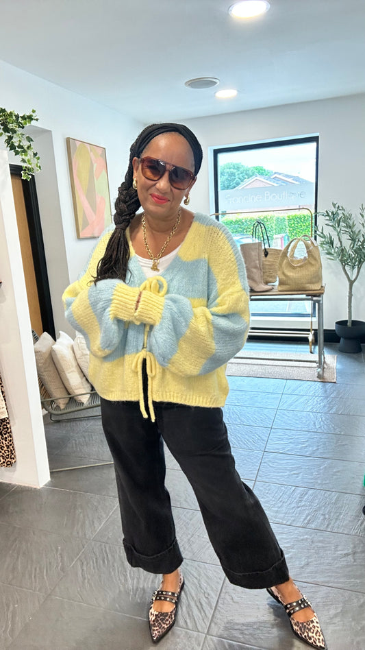 CANDY CARDIGAN YELLOW LEMON & BLUE*New