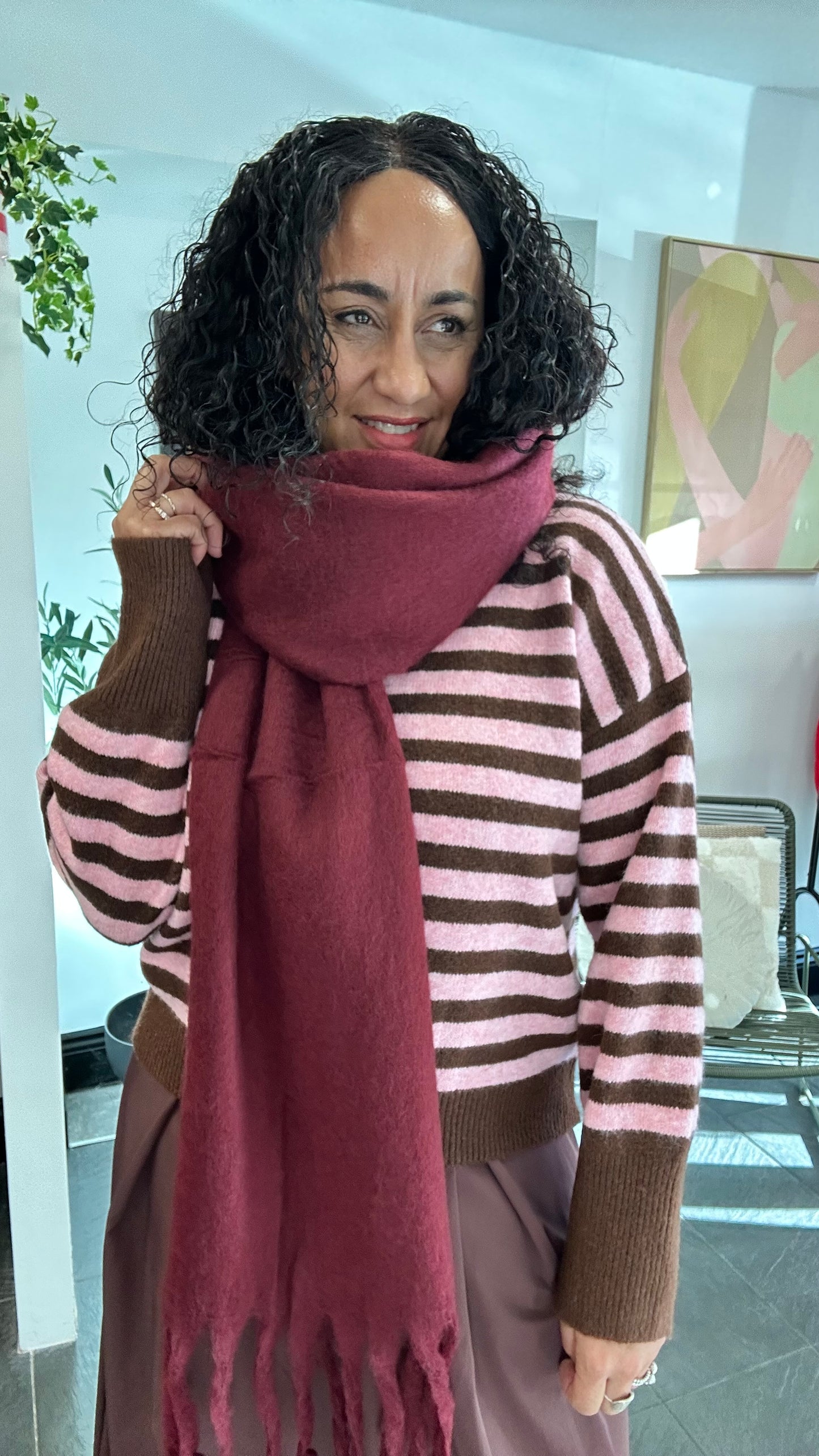 BLANKET SCARF BURGUNDY