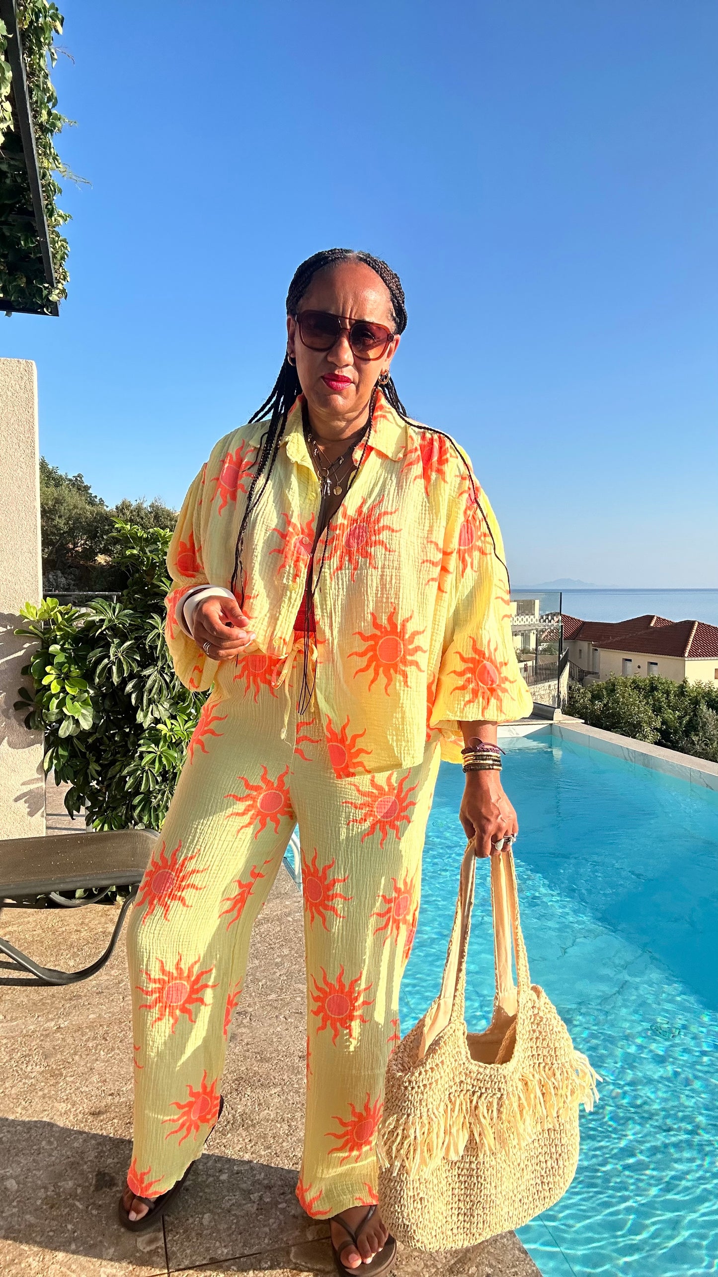 SALE SUNBURST SHIRT LEMON & ORANGE SUNBURST