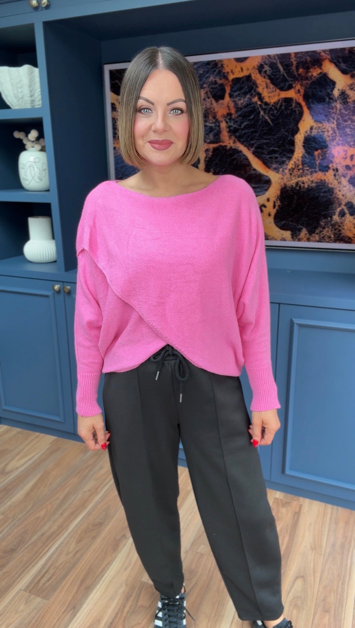 PRE ORDER MABLE FRONT CROSS WRAP JUMPER PINK *New