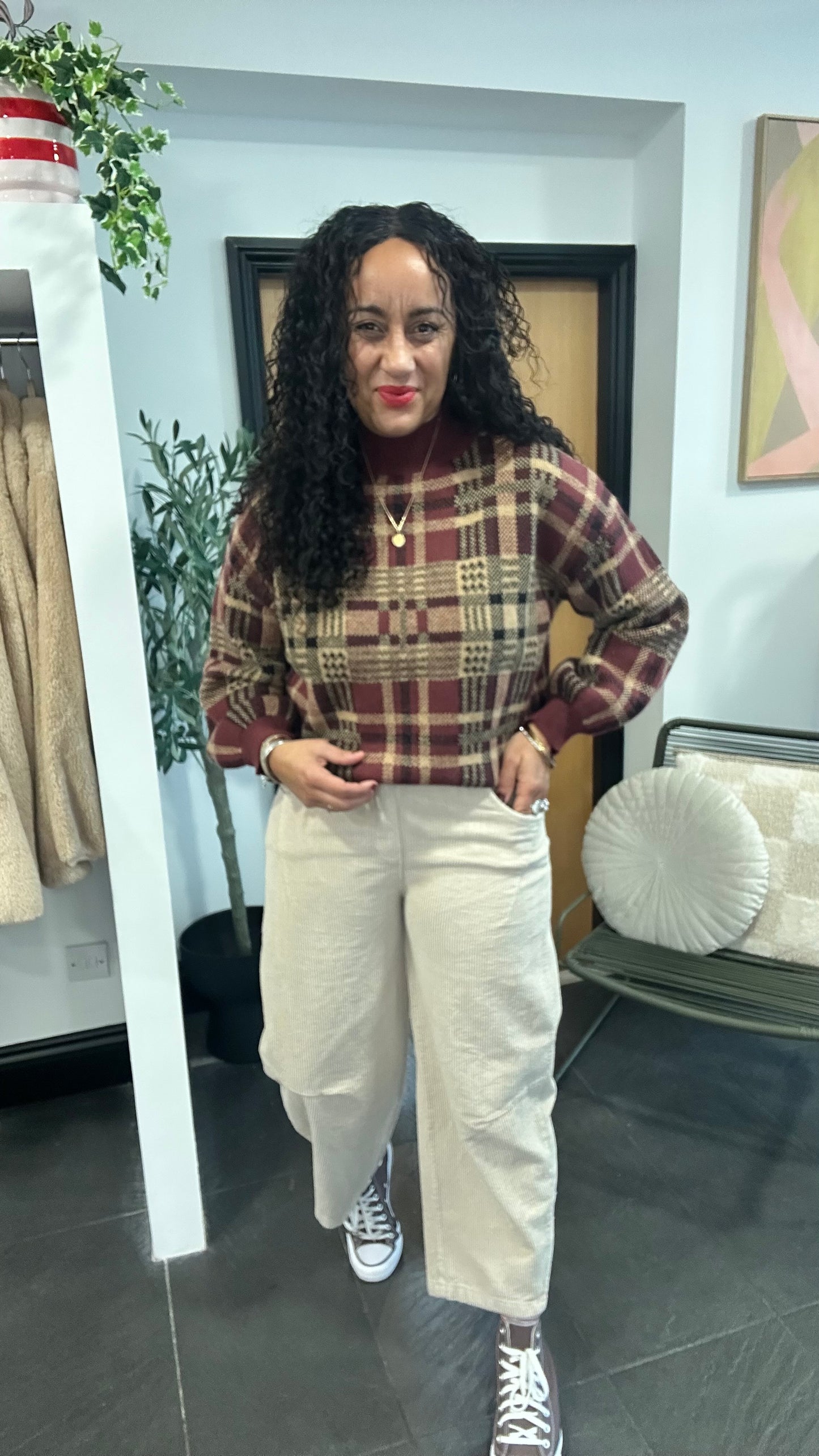 GRASMERE CORDUROY TAPERED BARREL LEG TROUSERS IVORY *NEW