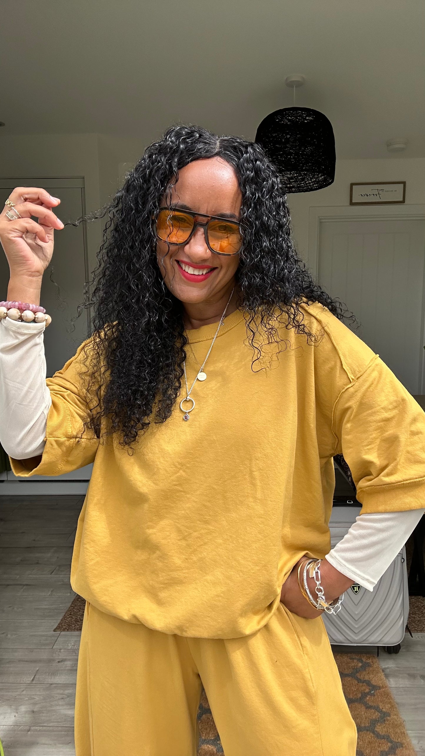 DEBORAH SWEAT TOP MUSTARD YELLOW *NEW
