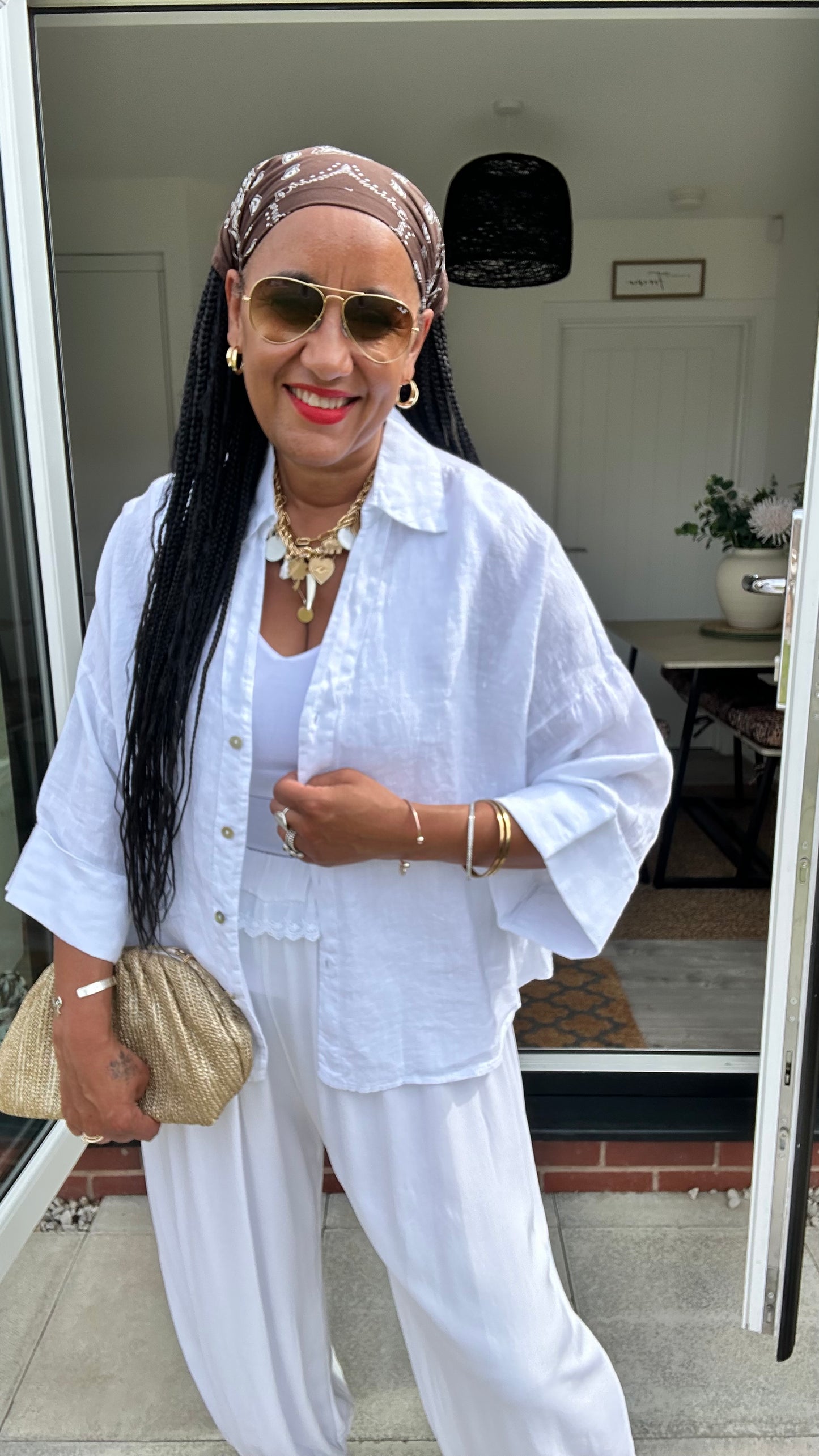 IMANI ESSENTIAL LINEN SHIRT WHITE *New