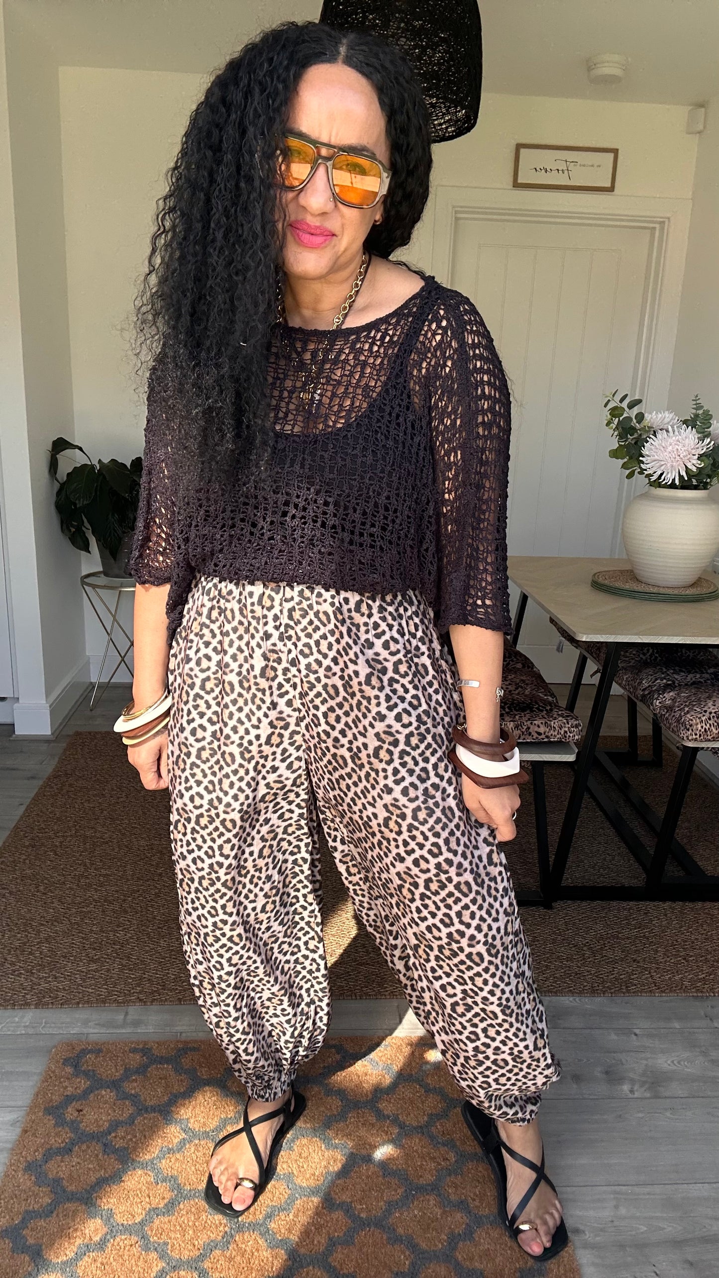 GLYN CROCHET TOP BLACK *New