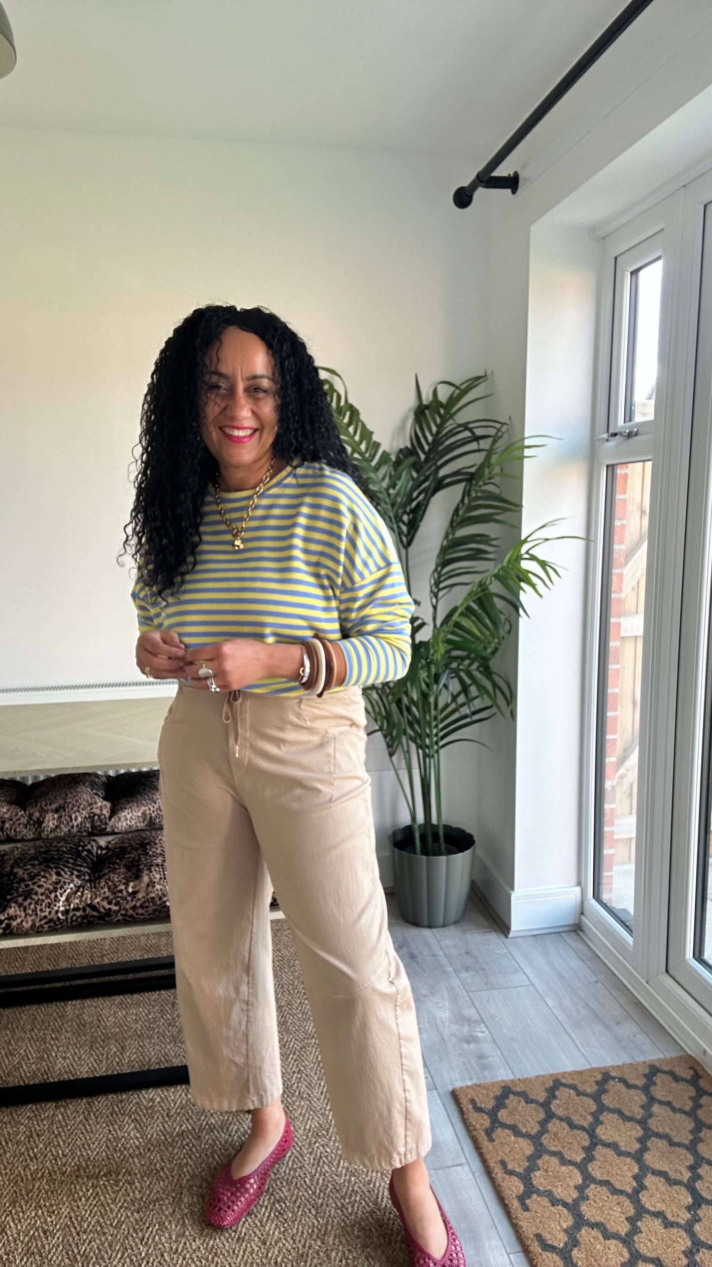 BRETON STRIPE LONG SLEEVED TOP YELLOW & BLUE *New