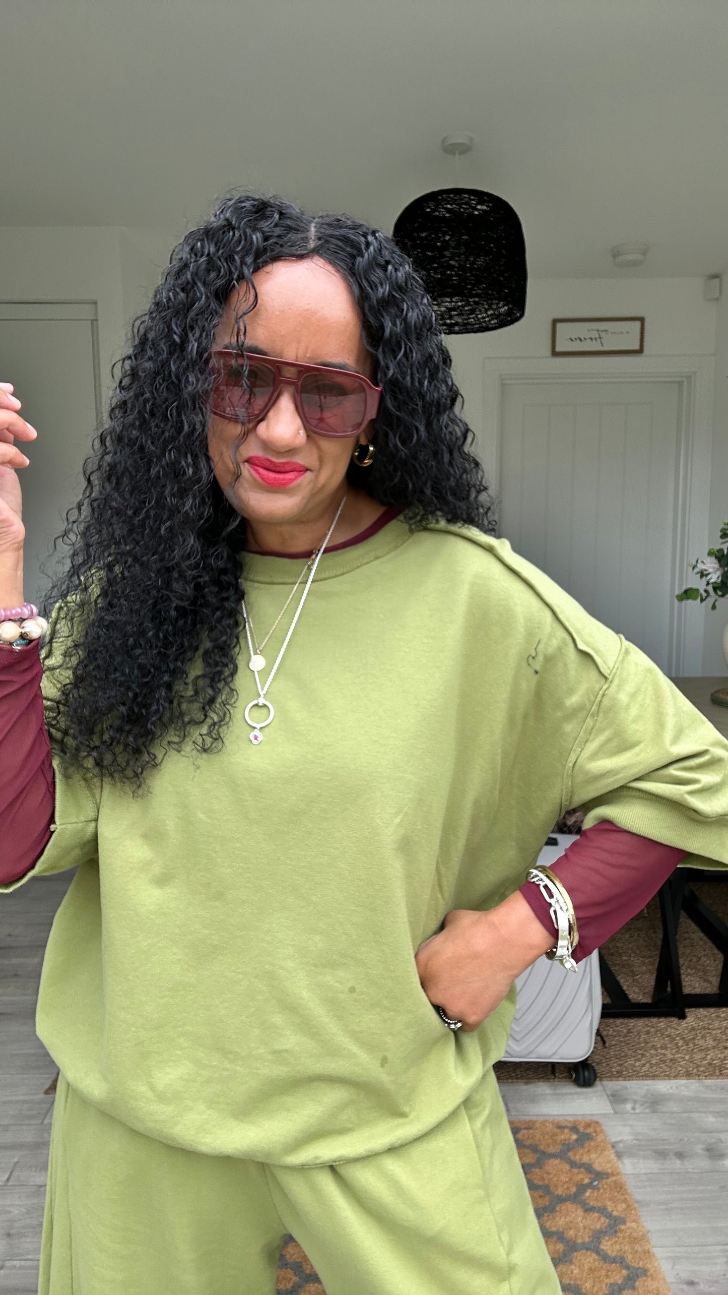 DEBORAH SWEAT TOP LIME GREEN *NEW
