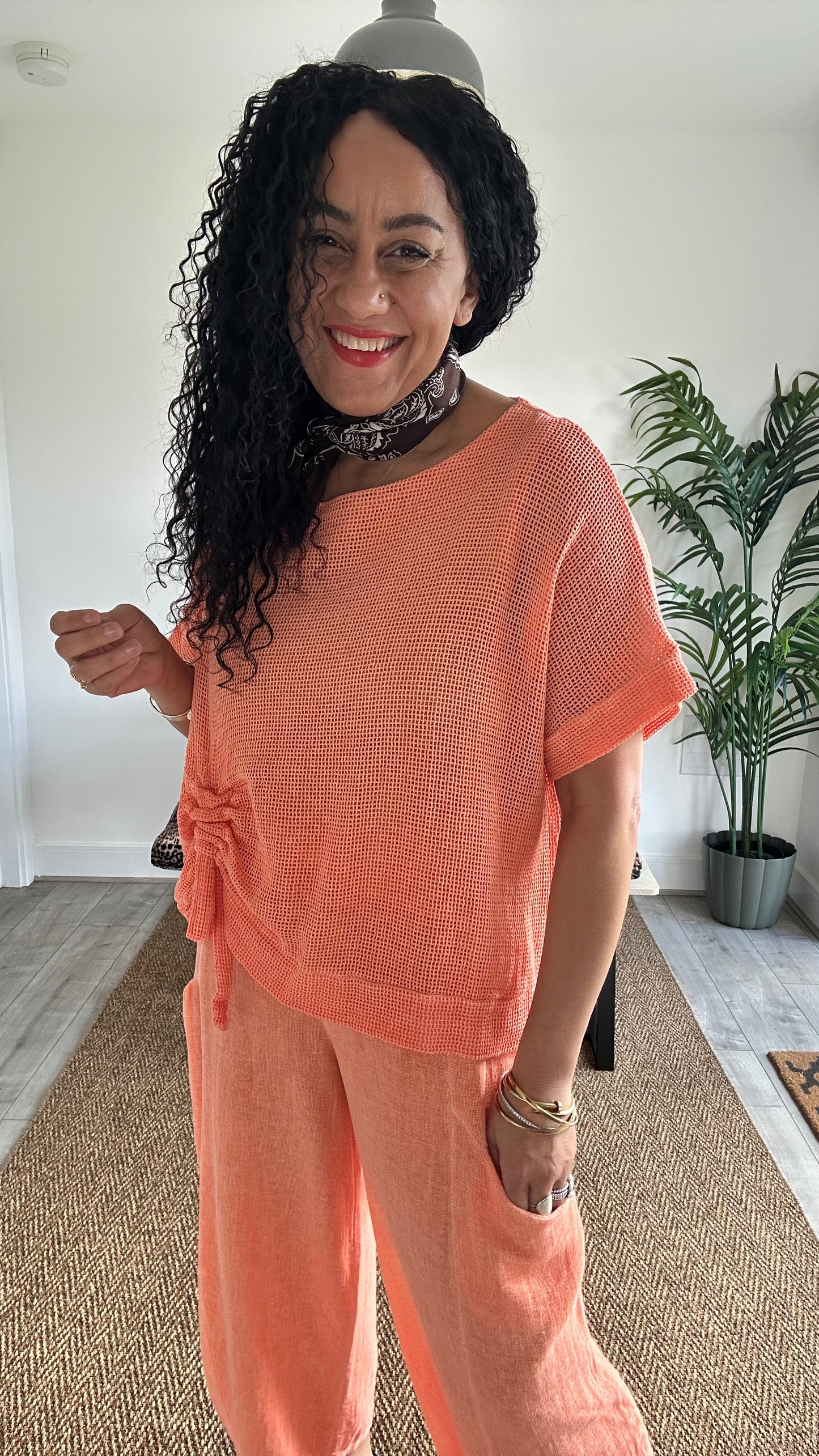 DERBY WAFFLE SAMMIE TOPS ORANGE *New