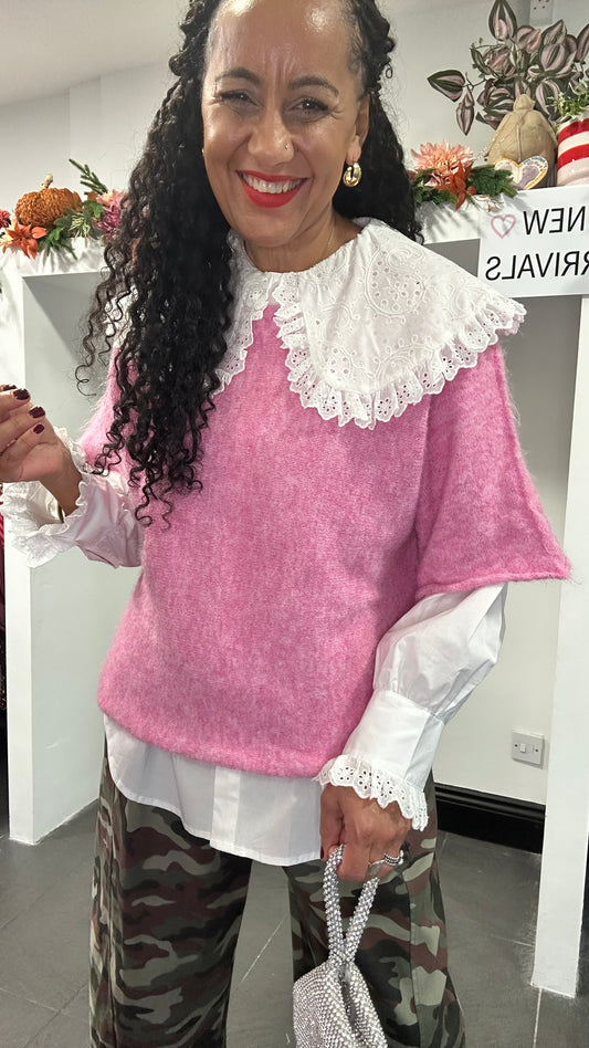 TWINKS EMBROIDERY ANGLAISE COLLAR SHIRT *New