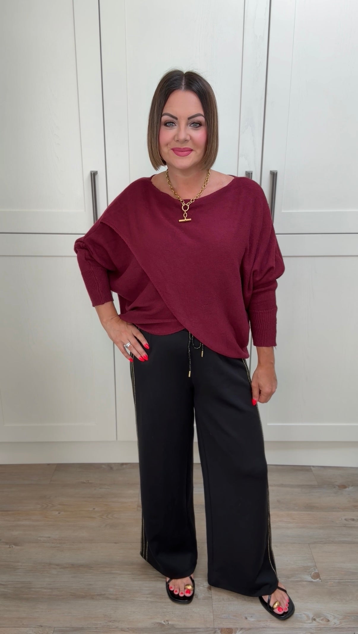 MABLE FRONT CROSS WRAP JUMPER MULBERRY *New