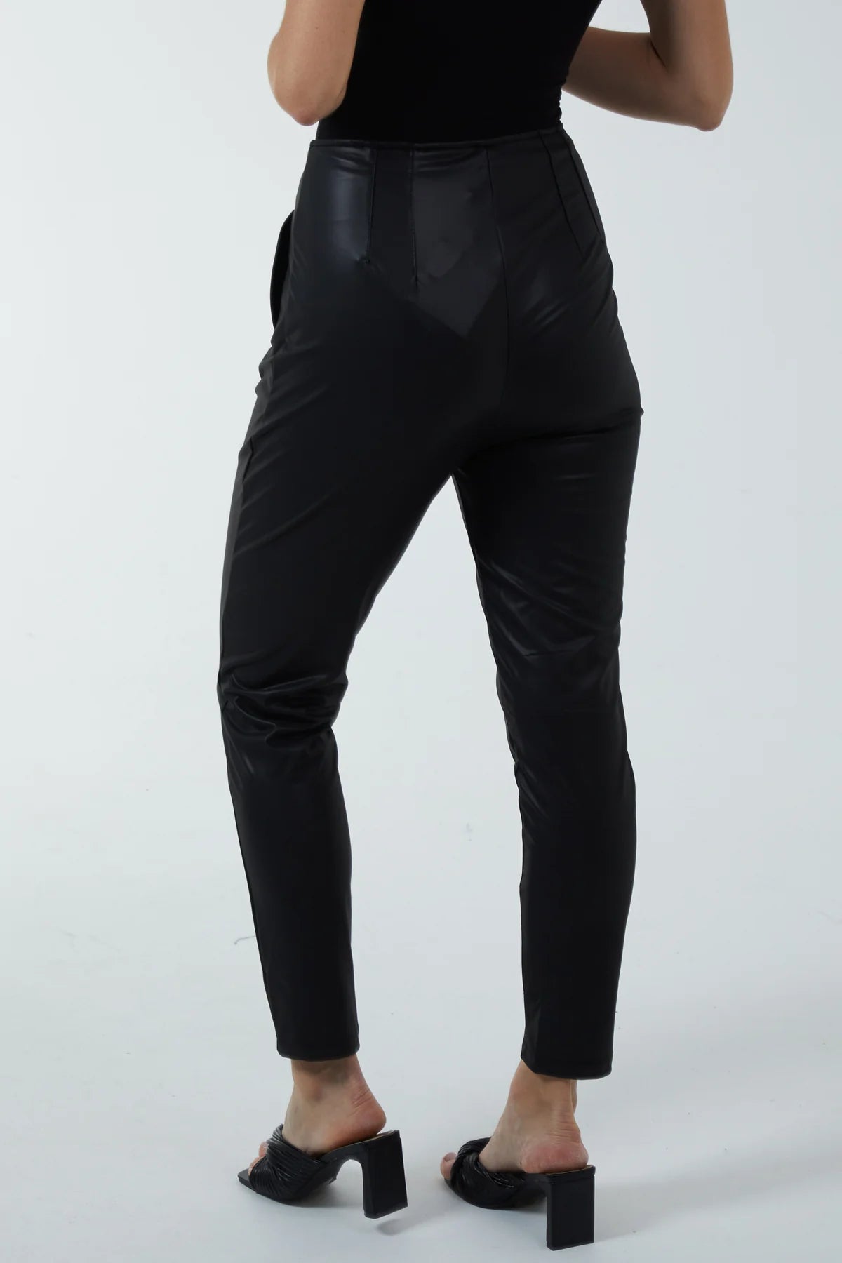 SALE MATTE FAUX LEATHER TROUSERS