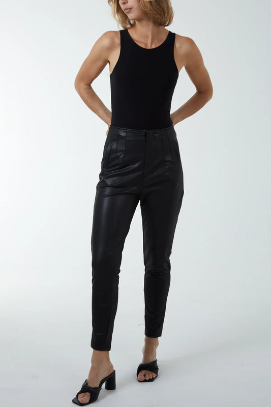 SALE MATTE FAUX LEATHER TROUSERS