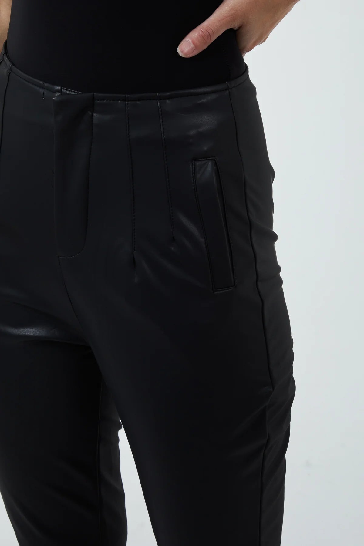 SALE MATTE FAUX LEATHER TROUSERS